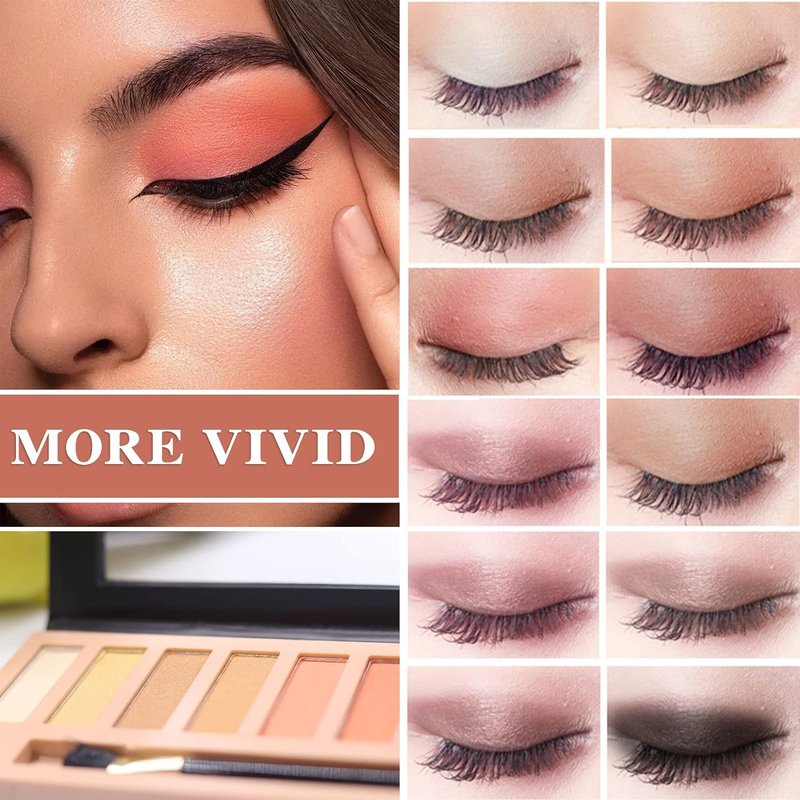 Naked Nude Eyeshadow Palette - 12 Blendable Matte & Shimmer Shades | Long-Lasting Waterproof Makeup