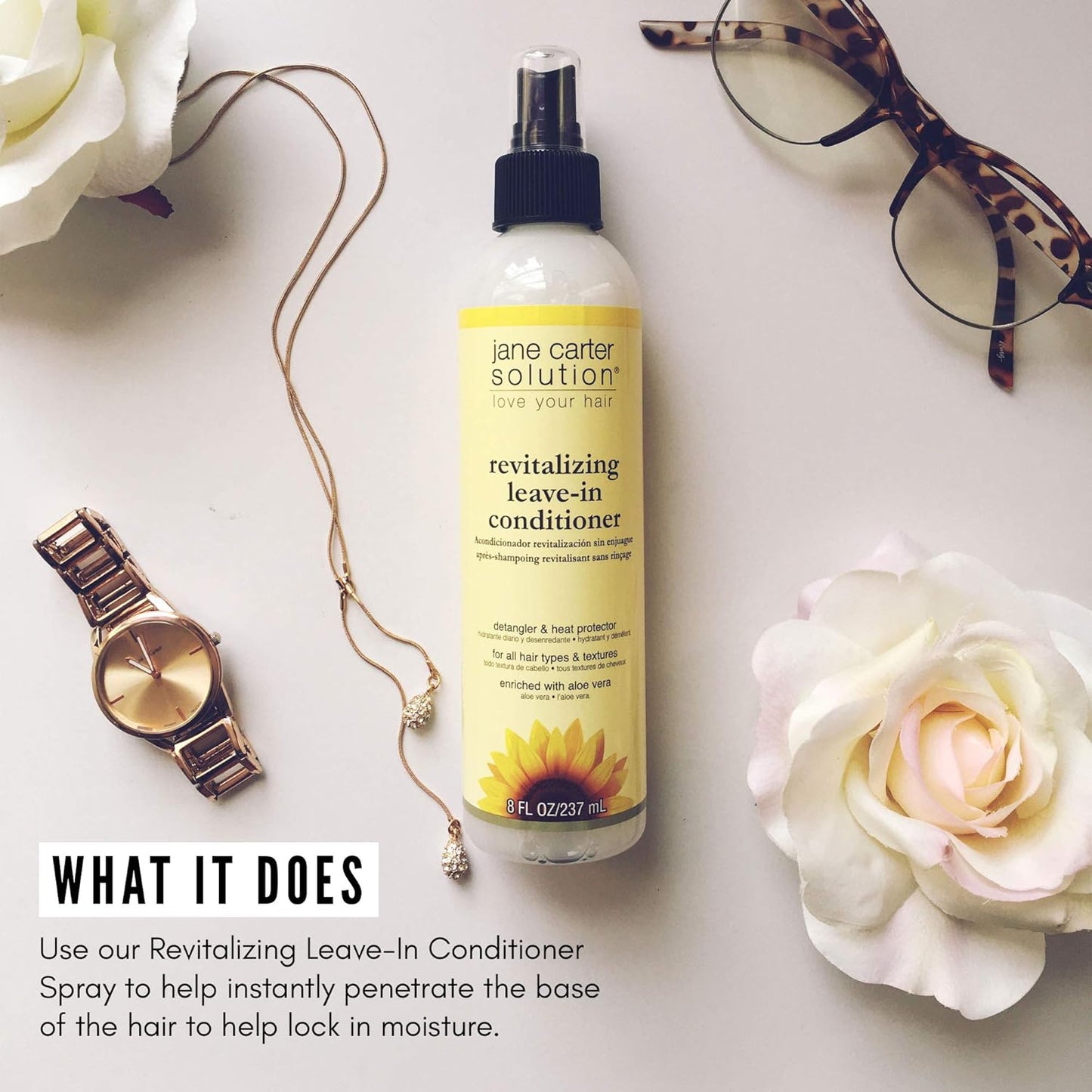 Revitalizing Leave-In Conditioner by Jane Carter - Nourishing Hair Treatment | 8 oz, 2 Pack