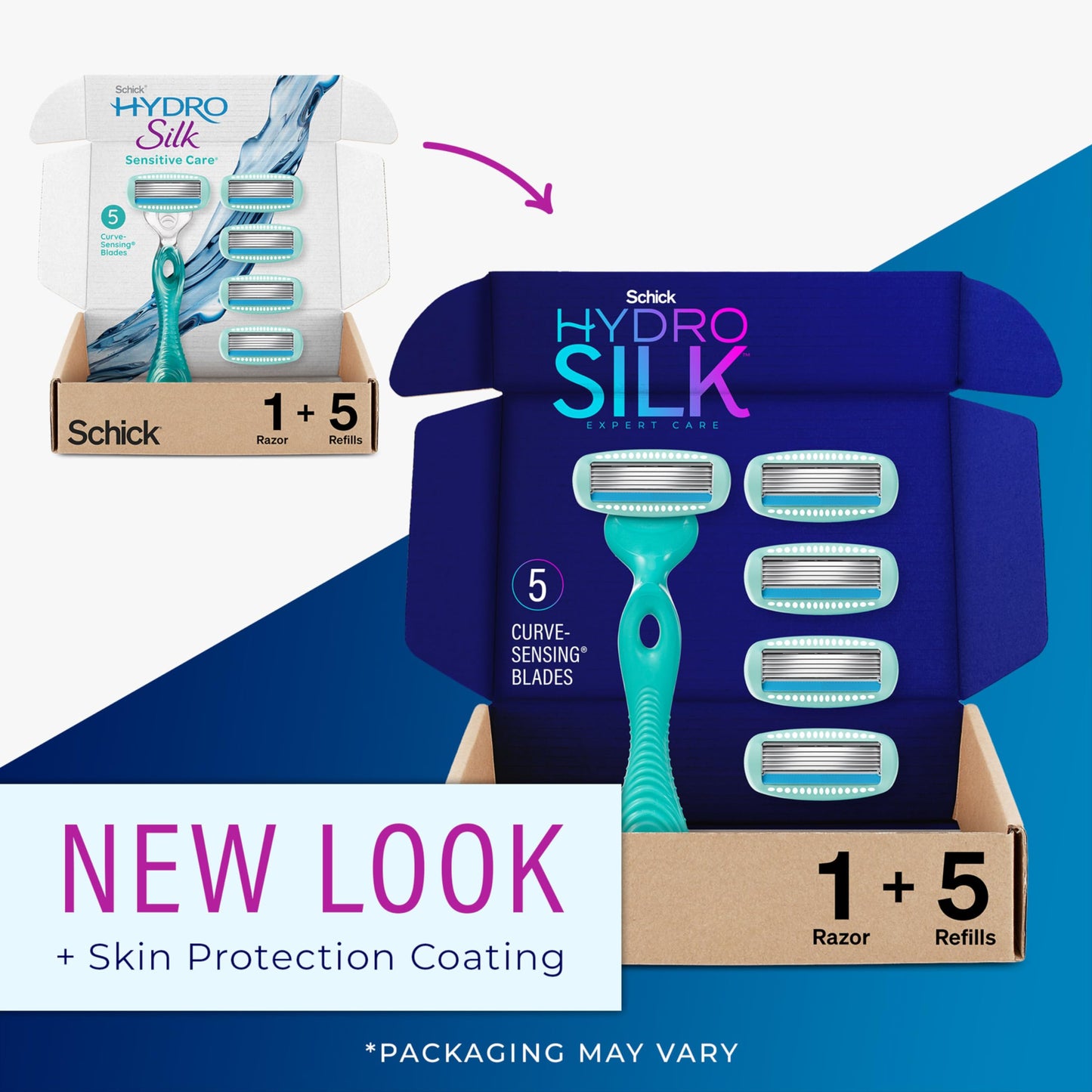 Schick Hydro Silk Sensitive Skin Razor for Women With 5 Moisturizing Razor Blade Refills & Skintimate Coconut Delight Moisturizing Shave gel for Women, 7 Ounce (Pack of 3)