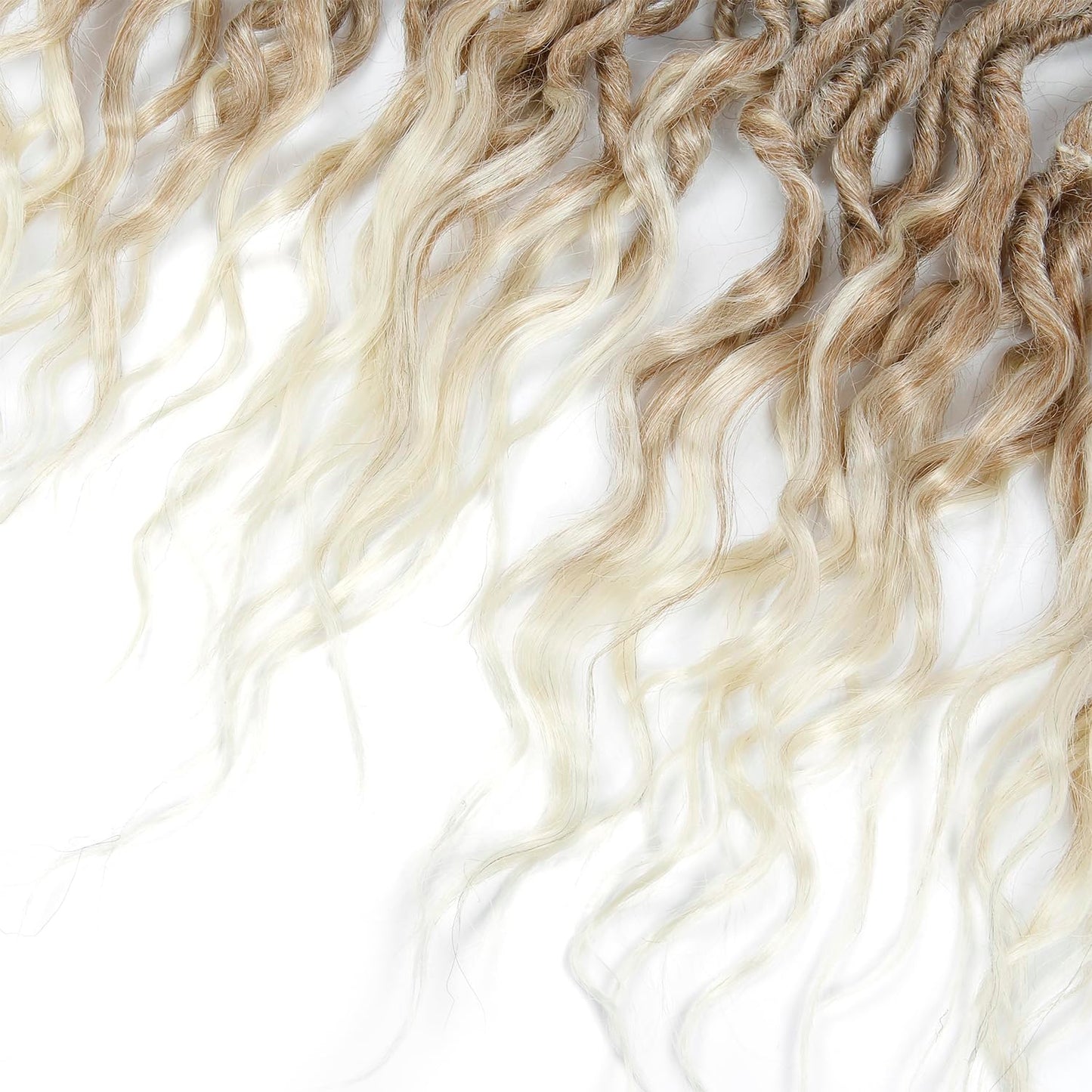 8Packs Faux Locs Crochet Hair 24Inch Soft Locs, Crochet Locs With Curly Ends Boho Faux Locs Blonde Crochet Braids (1B/27/613, 24(Pack of 8))