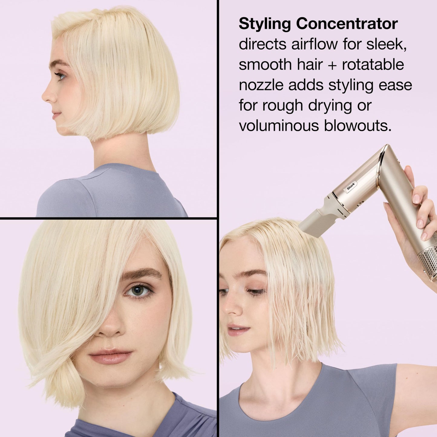 Shark FlexStyle | Air Multi-Styler & Drying System | Hair Dryer Brush for Blowouts with Coanda Auto- Wrap Curlers, Oval & Paddle Brush & Concentrator Attachment | Stone | HD430