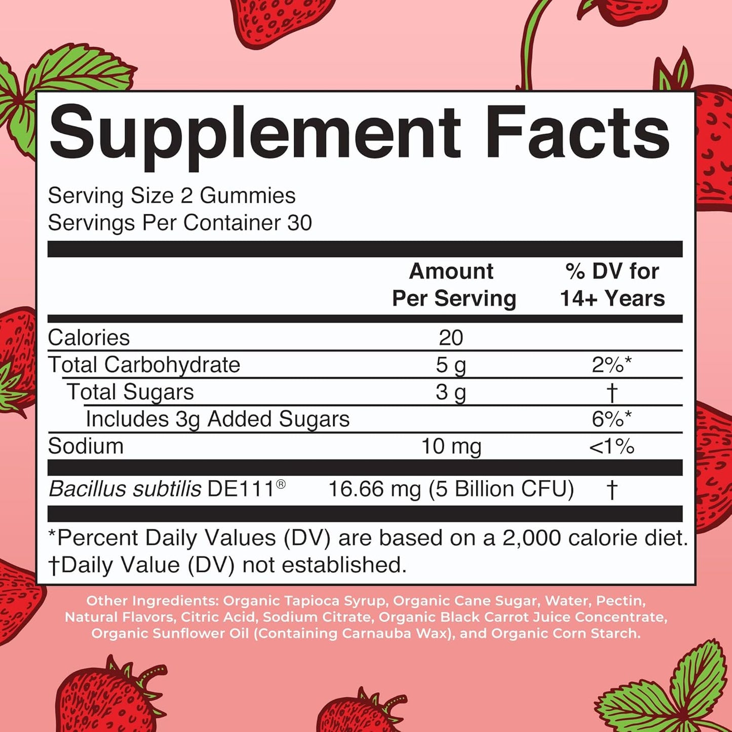 Organic Probiotic Gummies - Digestive & Immune Support Supplement | 5 Billion CFU | Vegan, Non-GMO, Gluten-Free | 60 Count