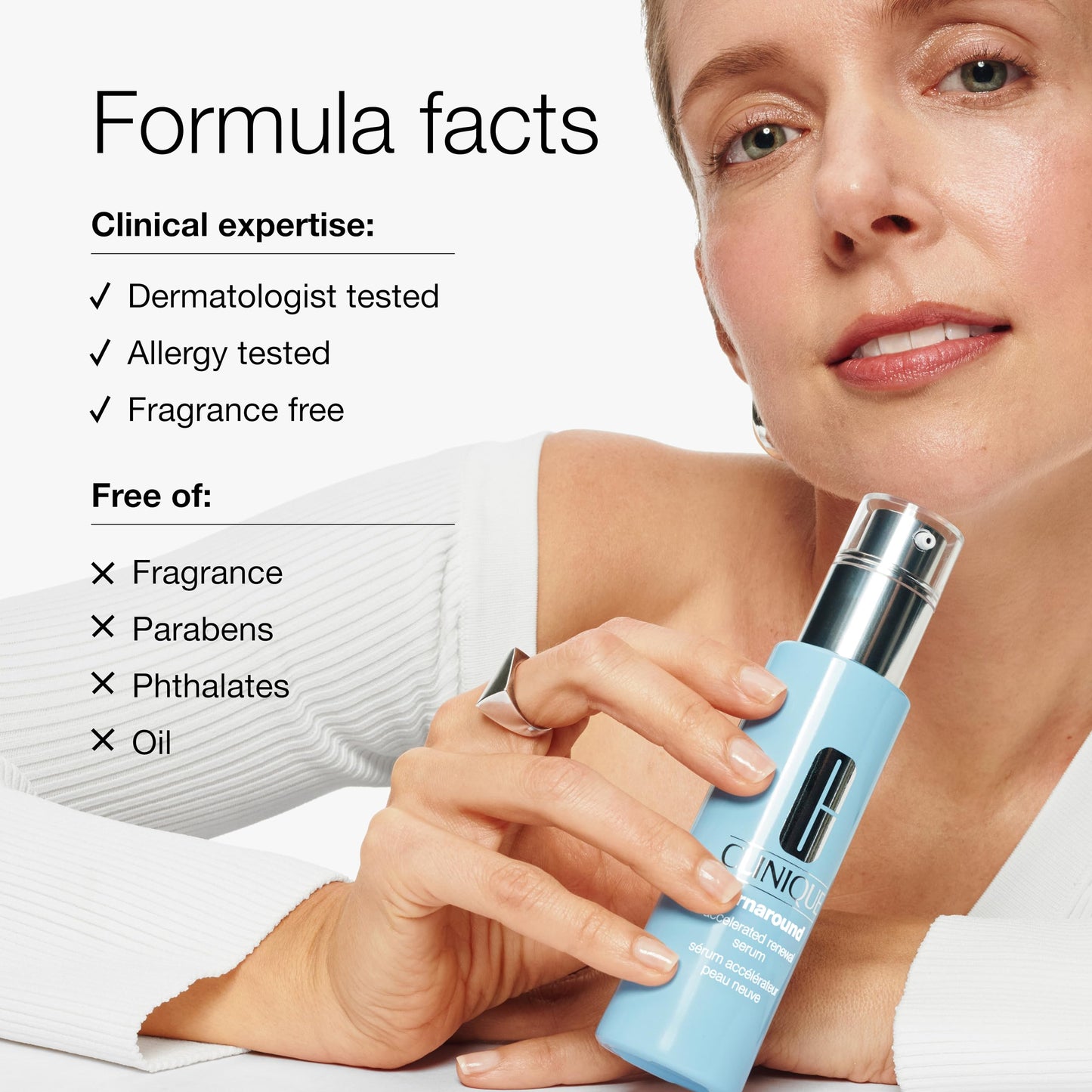 Clinique Turnaround Accelerated Renewal Face Serum | Exfoliating + Smoothing, 1 Fl Oz