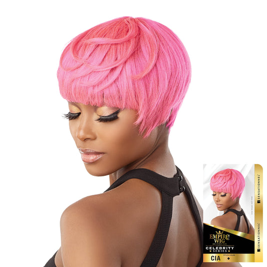Sensationnel Empire Human Hair Wig - Cia Celebrity Inspired Collections Pre-Styled Salon Cut Hair (HOTPINK)