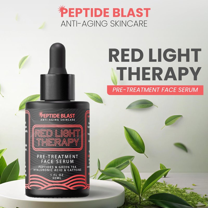Red Light Therapy Activation Serum - Deep Penetration Technology with Green Tea, Hyaluronic Acid & Peptides | Prepares Skin for Devices, Improves the Look of Fine Lines & Wrinkles – 1 oz