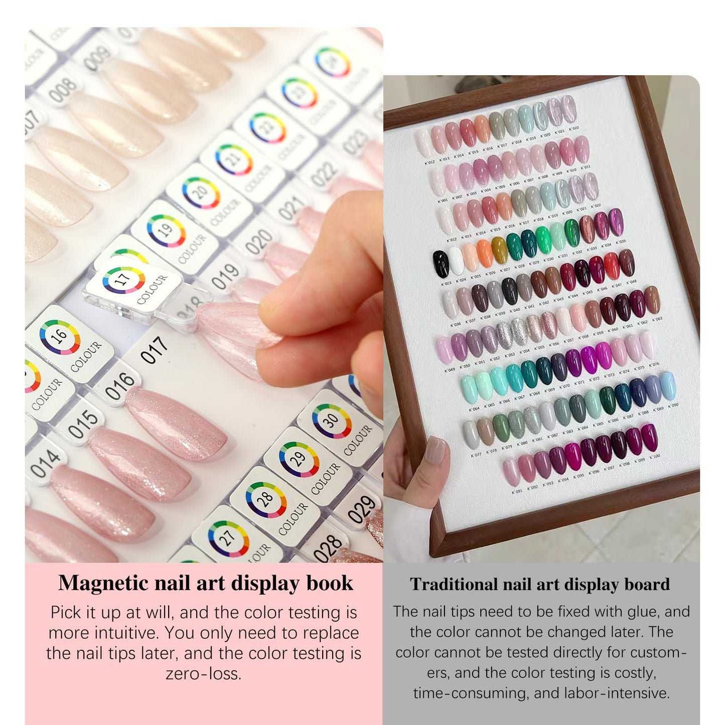 C12rtive 180 Magnetic Nail Swatch Book,Leather Magnetic Color Display Book with 192 Magnetic Tips & 1-180 Number Labels,Perfect for Nail Polish Nails Art Design(Grey)