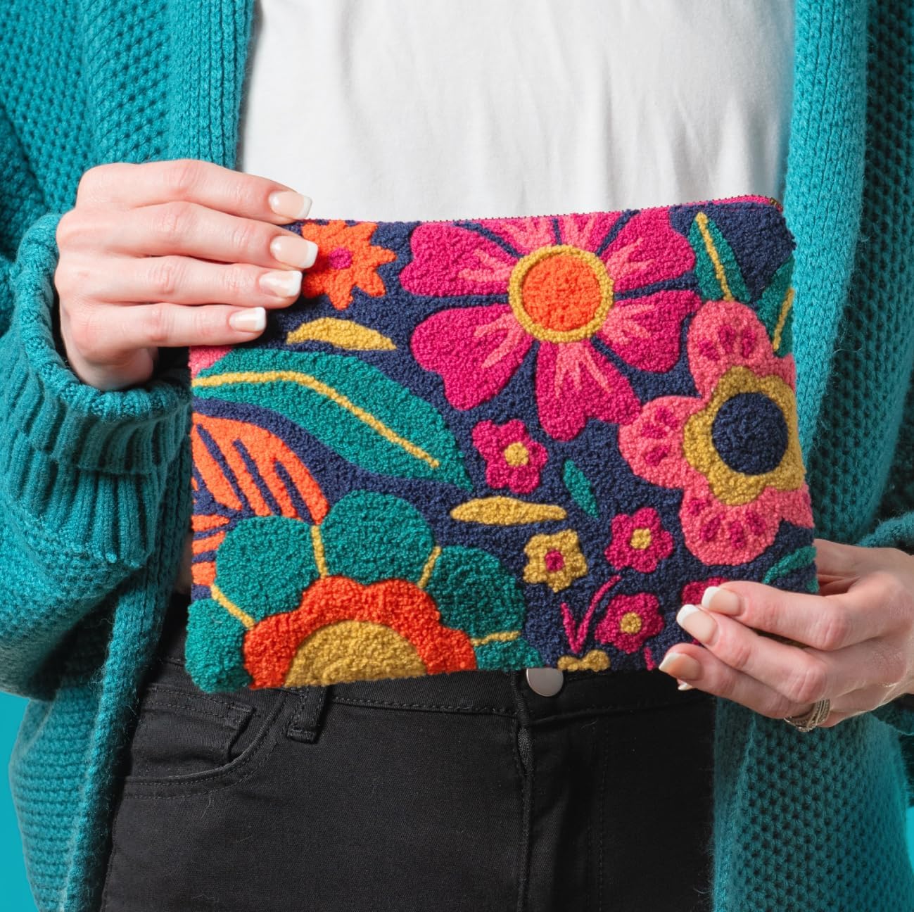 Embroidered Travel Makeup Bag - Stylish Toiletry Organizer for Women | Mushroom Design