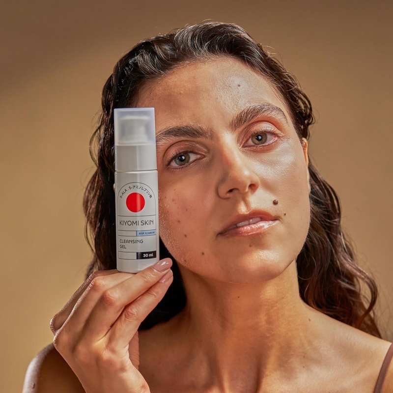 Cleansing Gel - Travel Size 1 fl. oz. | Vegan Facial Cleanser with AHA, Hyaluronic Acid & 5-ALA