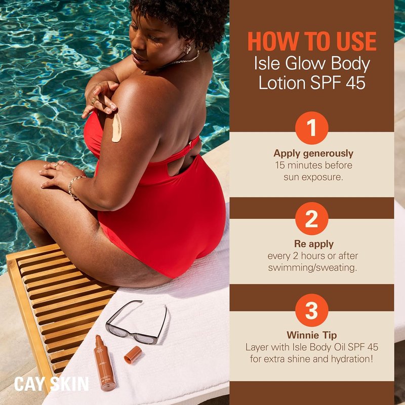 Isle Body Lotion with SPF 45 | Hydrating Sunscreen with Sea Moss & Cocoa Seed Butter - 4 fl oz