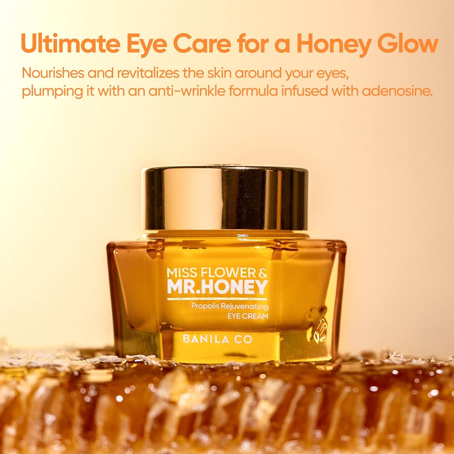 Miss Flower & Mr Honey Propolis Rejuvenating Eye Cream - Nourishing Korean Skincare with Propolis & Royal Jelly | 20 ml