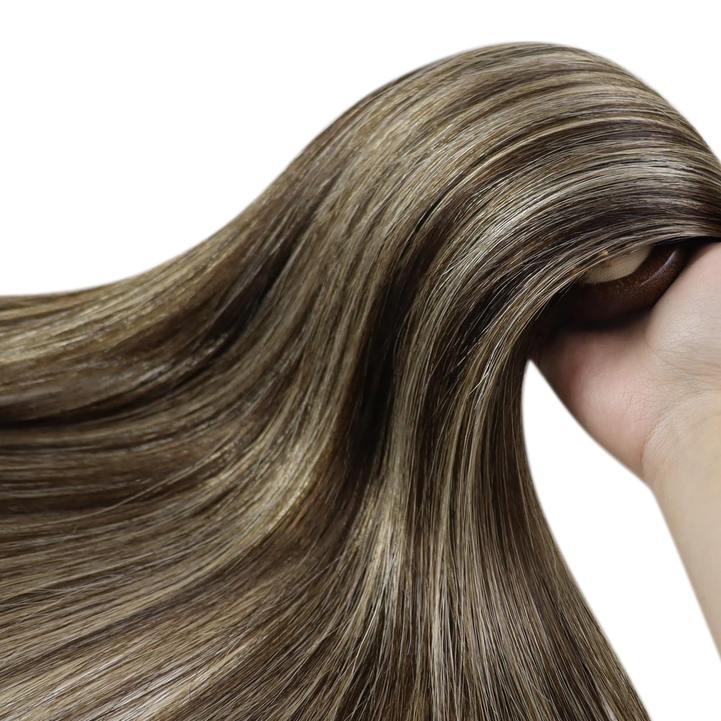 YoungSee Micro Bead Hair Extensions Real Human Hair Brown Highlight Micro Ring Hair Extensions Dark Brown Highlight Blonde Microlink Hair Extension Human Hair Bead Hair Extension 18In 50s 57g