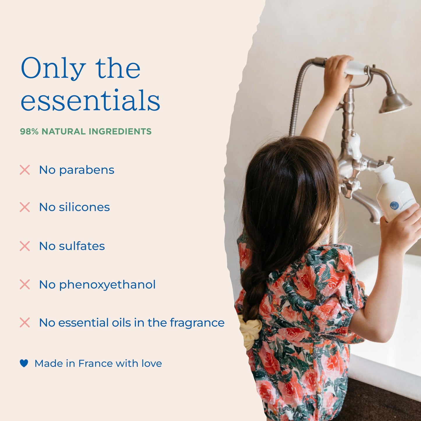 MINOIS PARIS Gentle Kids Shampoo with Aloe Vera & Orange Blossom | Natural Non Toxic Shampoo for Toddler & Children | Hydrating Organic Hair Care | Made in France 10.14 fl oz