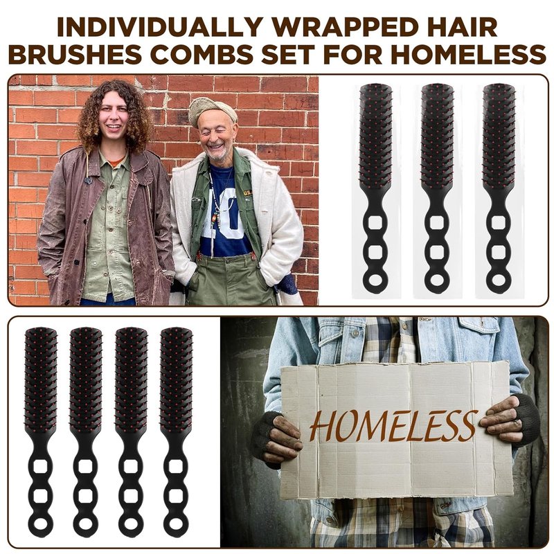 Detangling Hair Brush Set - 110 PCS Bulk Brushes for Curly Hair | Individually Wrapped for Men & Women, Ideal for Charities & Hotels