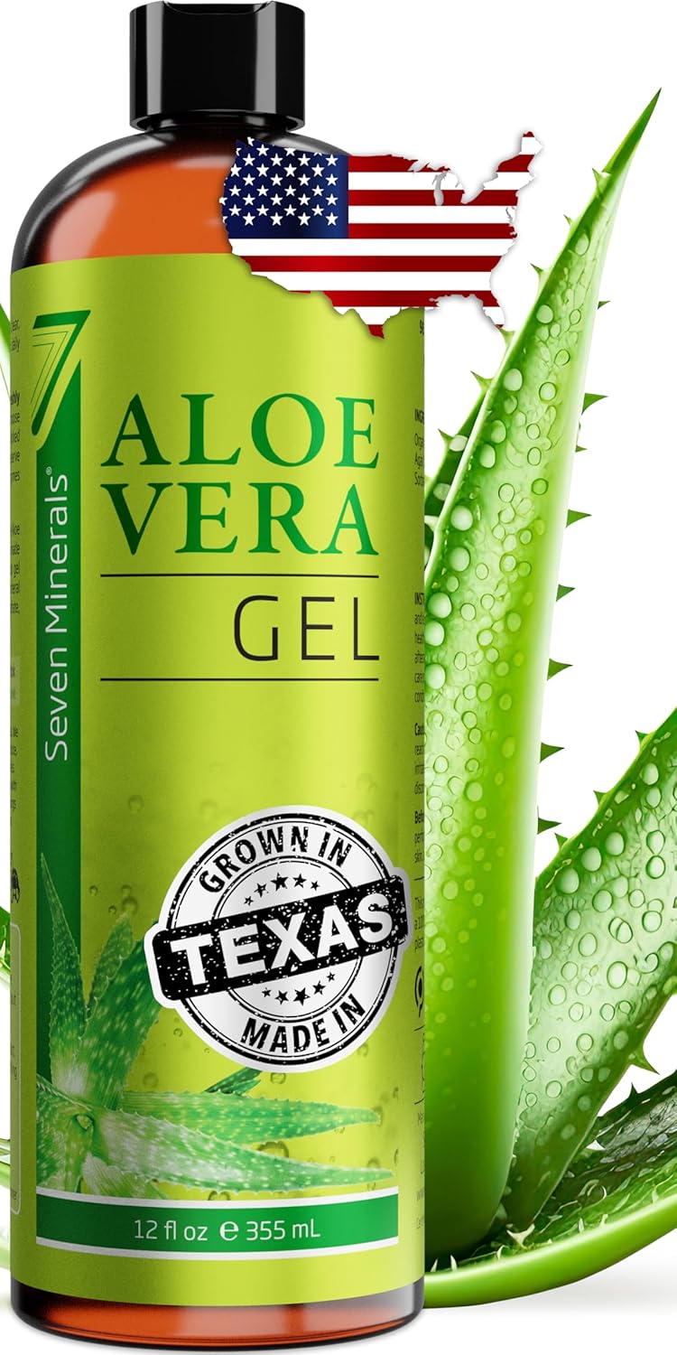 Organic Aloe Vera Gel - 100% Pure, Vegan, Unscented - 12oz for Face, Skin, Hair & Sunburn Relief