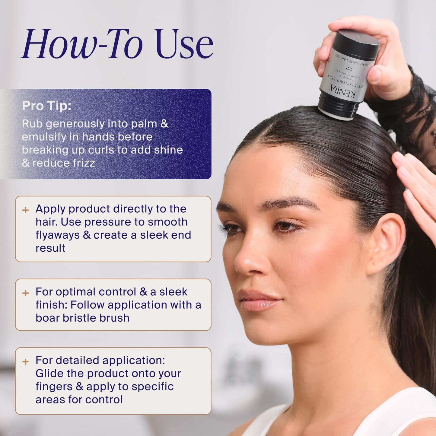 Kenra Professional Style Control Stick 22 | Hair Wax | Smooth, Sleek Styles | Long-Lasting Hold, Frizz Control, & Humidity Resistance | Sweat-Resistant Hold | Safe for Skin, Scalp & Edges | 1.8 oz