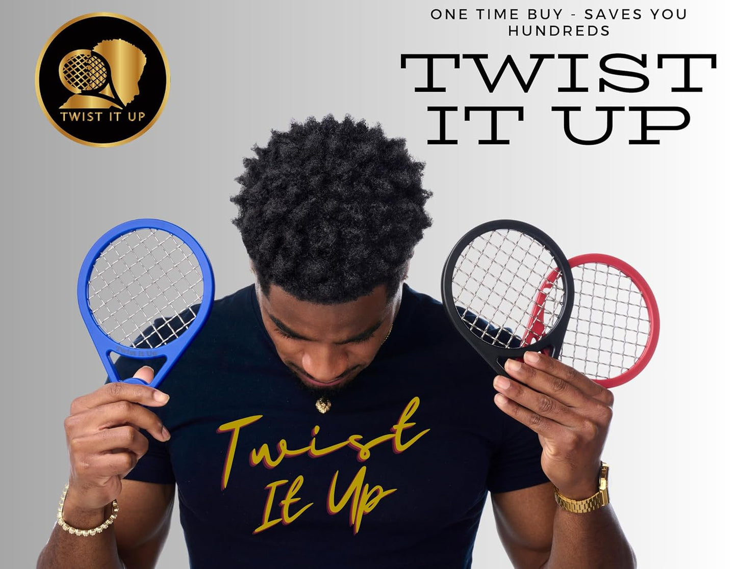 Twist It Up Comb Gel - Curl & Twist Enhancer for Black Men | Tennis Racket Design, Unity Black