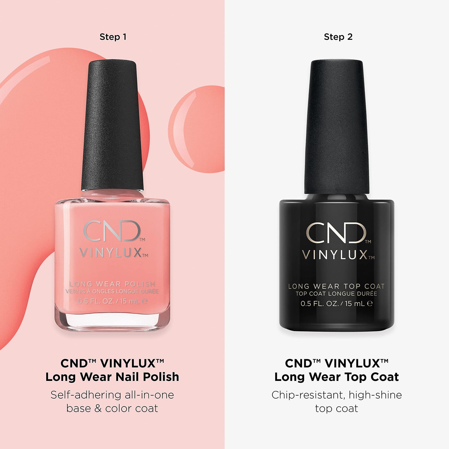 CND Vinylux Longwear Coral Nail Polish, Gel-like Shine & Chip Resistant Color, Rule Breaker, 0.5 fl. oz