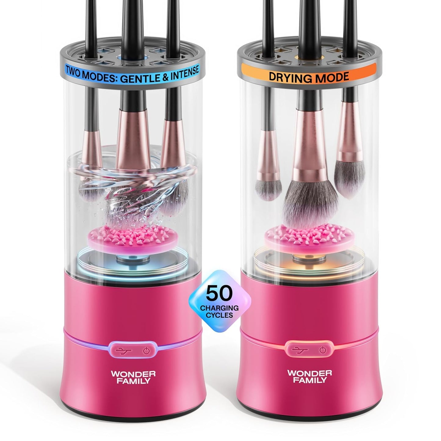 Electric Makeup Brush Cleaner Machine - 2-in-1 Automatic Brush Washer & Dryer | Cleans & Dries Brushes Effortlessly