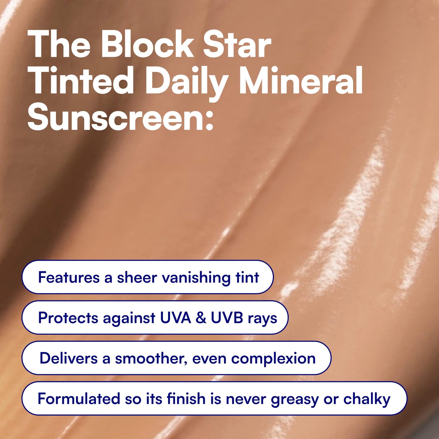 Bliss Block Star SPF 30 Daily Tinted Mineral Sunscreen with Zinc Oxide - All Skin Tones - 100% Mineral Broad Spectrum Sunscreen with Titanium Dioxide & Antioxidant Blend- 1.4 fl oz.