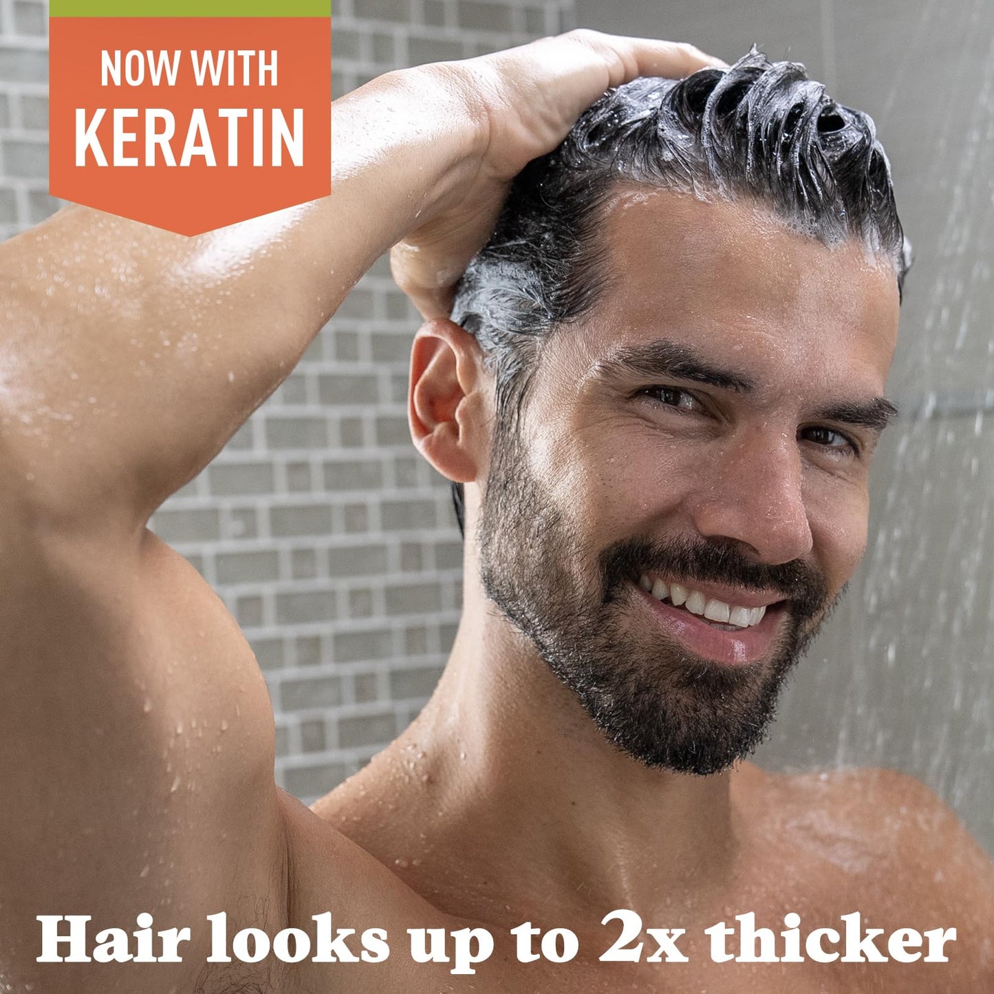 Just for Men Control GX Grey Reducing Beard Wash Shampoo with Keratin, Gradually Colors Mustache and Beard, Leaves Facial Hair Thicker Softer and Fuller, 4 Fl Oz - Pack of 3