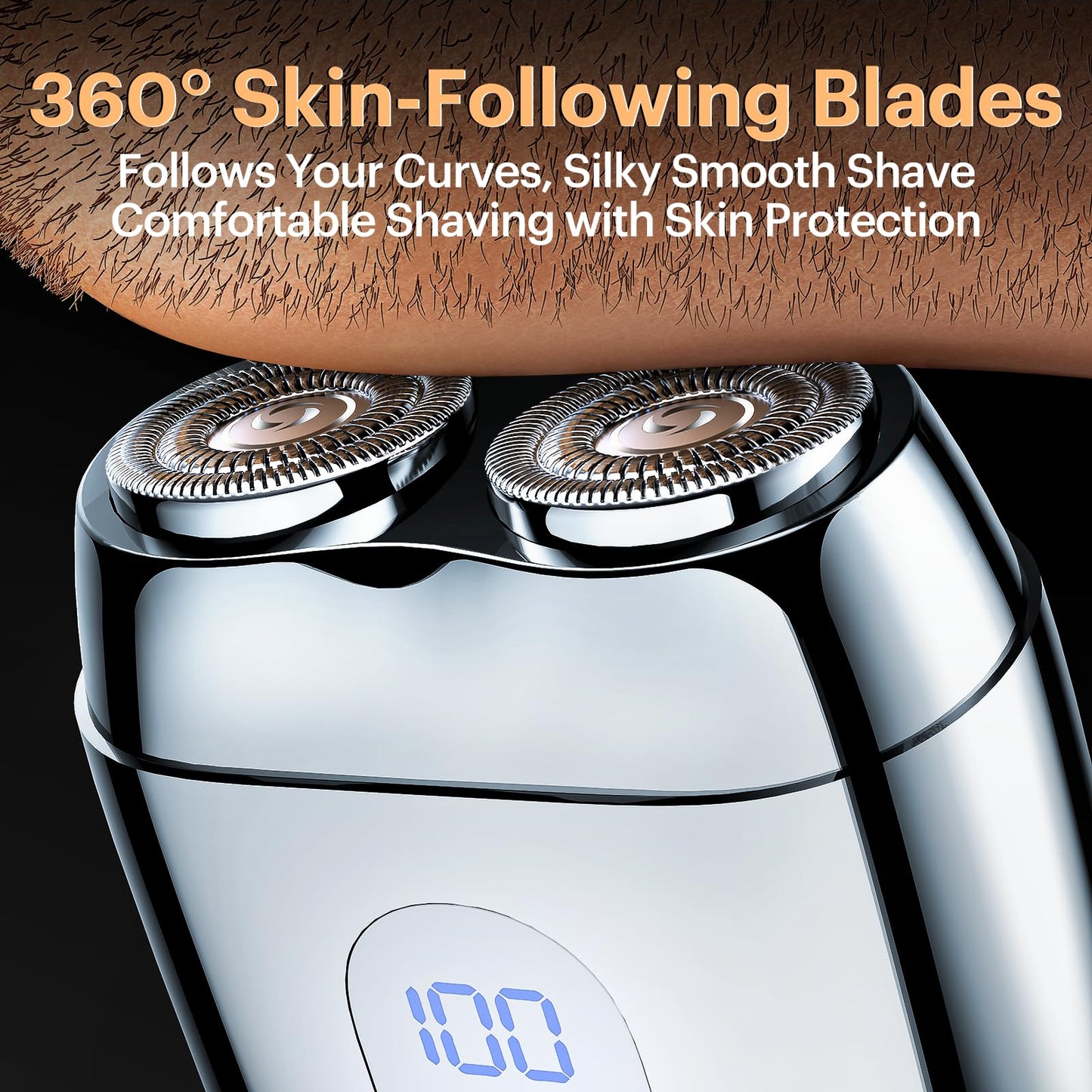 Alloy Mini Electric Shaver for Men – Valentine's Day Gift, Portable Travel USB-C Rechargeable Razor with Mirror Cap, Waterproof Wet/Dry, Smooth Shave, Ideal Gift for Husband Boyfriend, RX40 Silver
