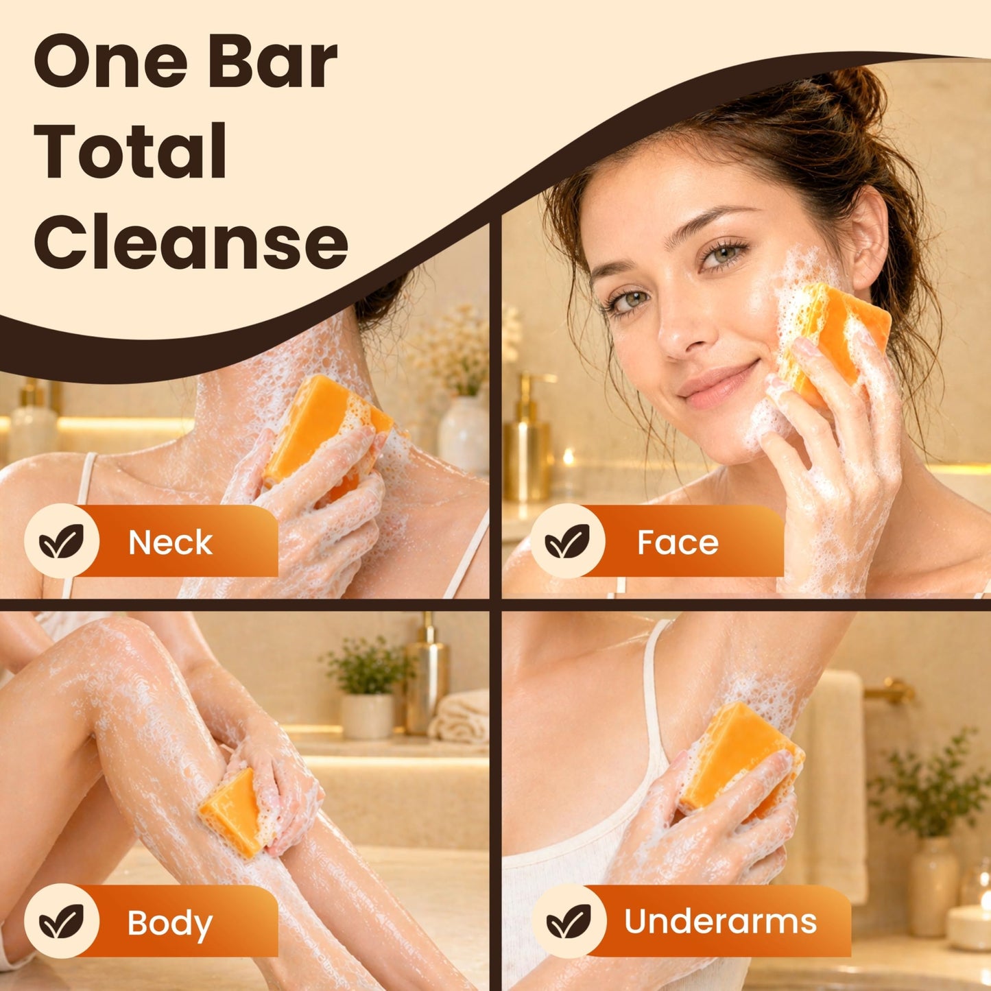 Turmeric Soap Bar for Face & Body | Vegan Skin Cleanser for Smooth, Moisturized & Radiant-Looking Skin | Rich Lather, Deep Cleansing & Refreshing Scent | 12 Bars