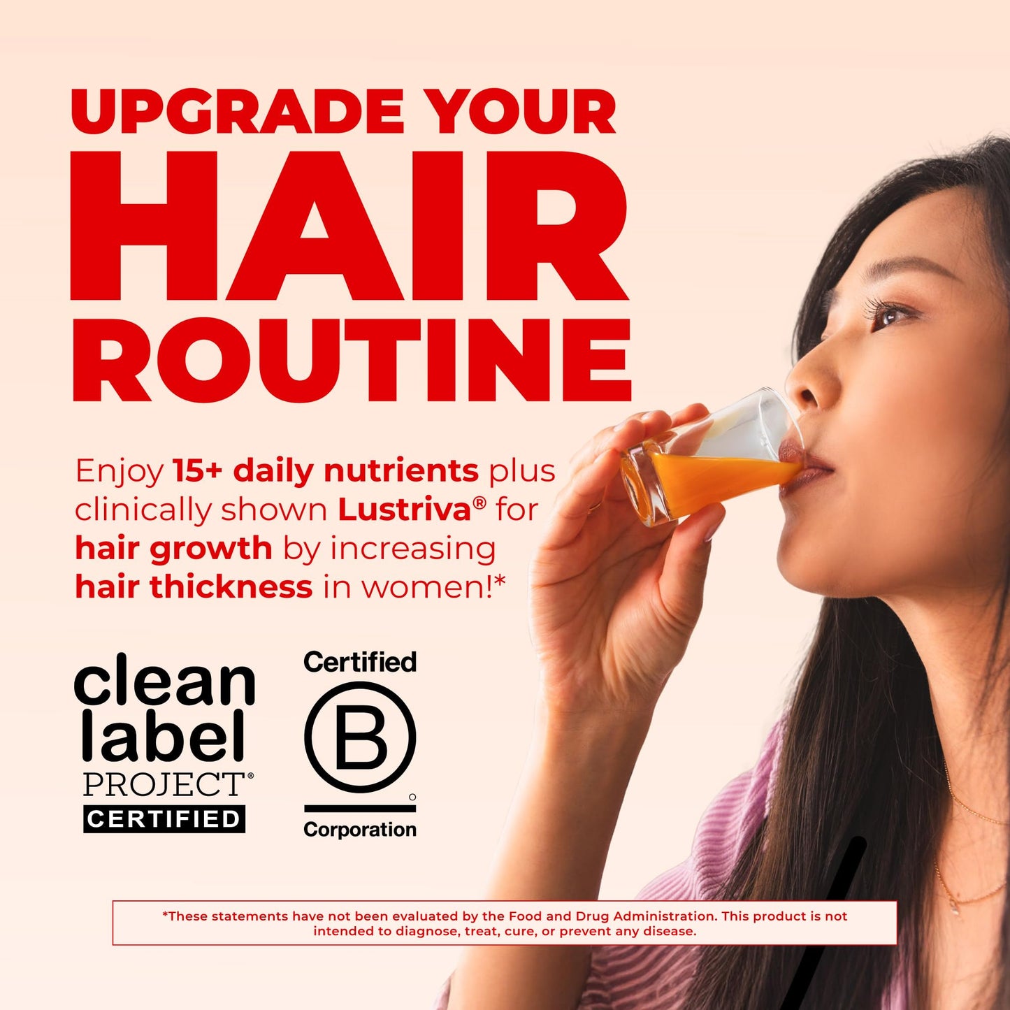 MARYRUTH'S Liquid Multivitamin + Hair Growth | Clinically Tested in Women for Thicker Hair & Facial Wrinkles | Biotin 10000mcg | Lustriva Hair Growth Supplements | Skin Care | Ages 18+ | 30 Fl Oz