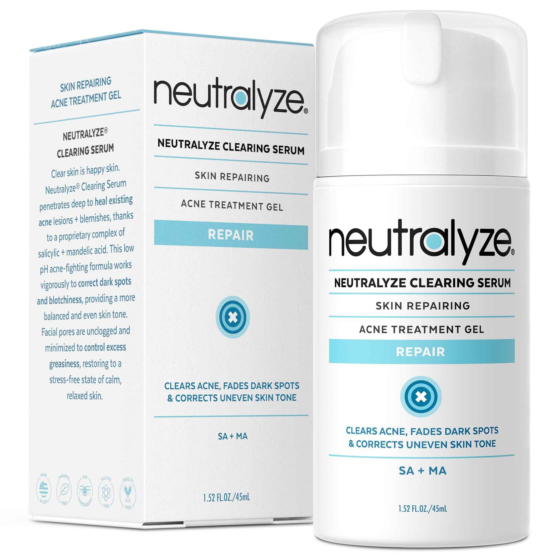 Neutralyze Moderate to Severe Acne Serum with 2% Mandelic Acid & 2% Salicylic Acid - Acne Scar & Spot Treatment for Face & Body (90 Day)