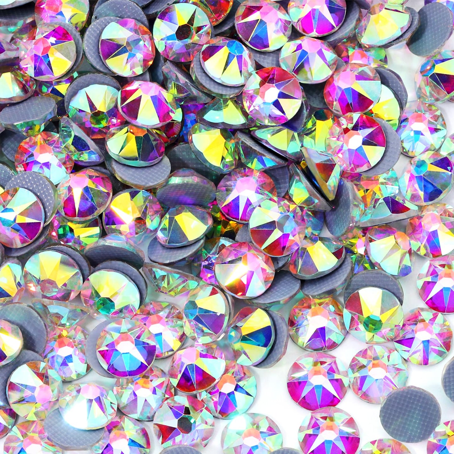 Novani Hotfix Rhinestones 288pcs Crystal AB Round Iron on Rhinestone Style 2088 Sparkly Crystal Gemstones for Fabric and Crafting, SS34 (7.0-7.3mm)