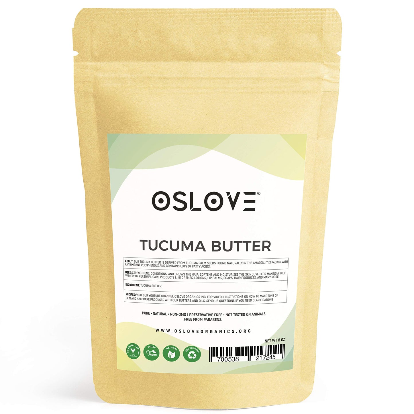 Oslove Organics 100% Pure Tucuma Butter 8oz