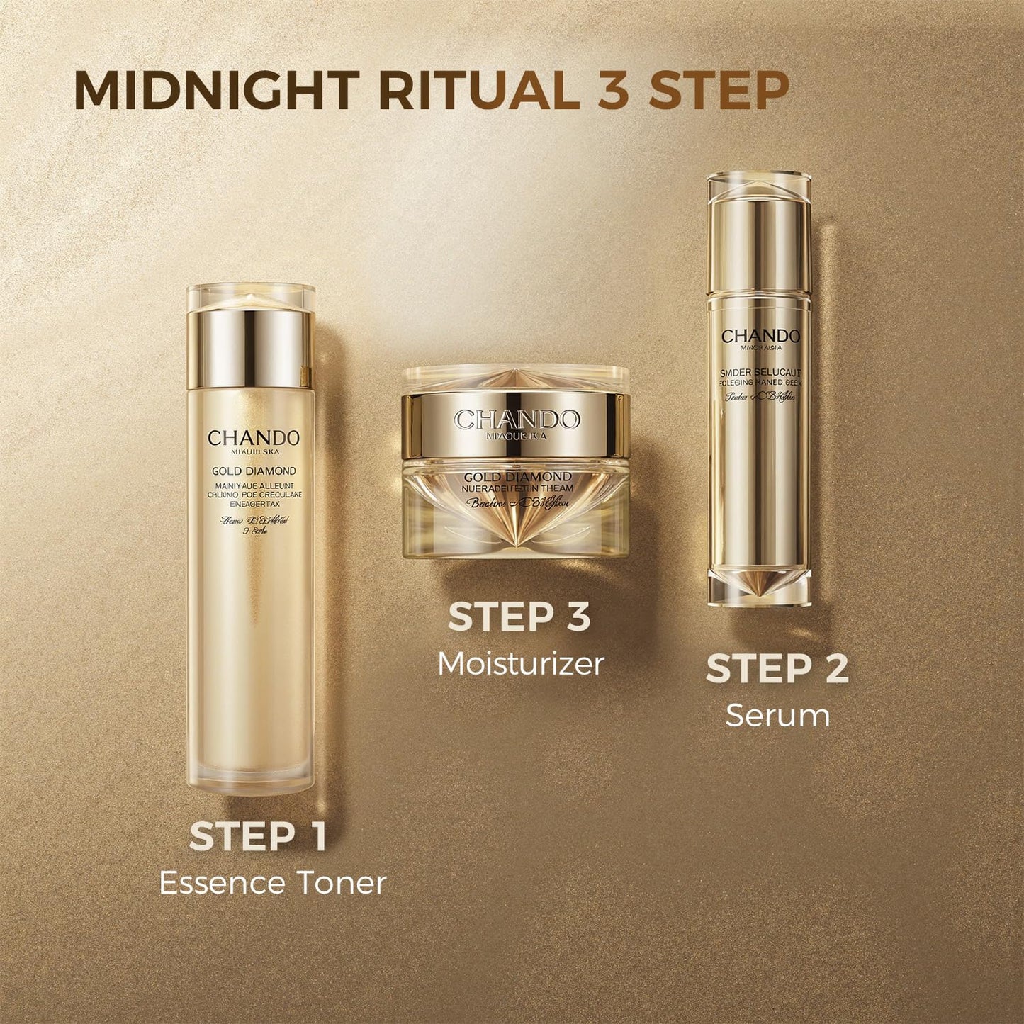 CHANDO HIMALAYA Gold Diamond Peptide-enriched Multi Anti-aging Serum (50ml/1.69oz) - Moisturizing Facial Essence Serum for Visible Correction of Anti Aging & Wrinkle with Tri-Peptide, Hyaluronic Acid