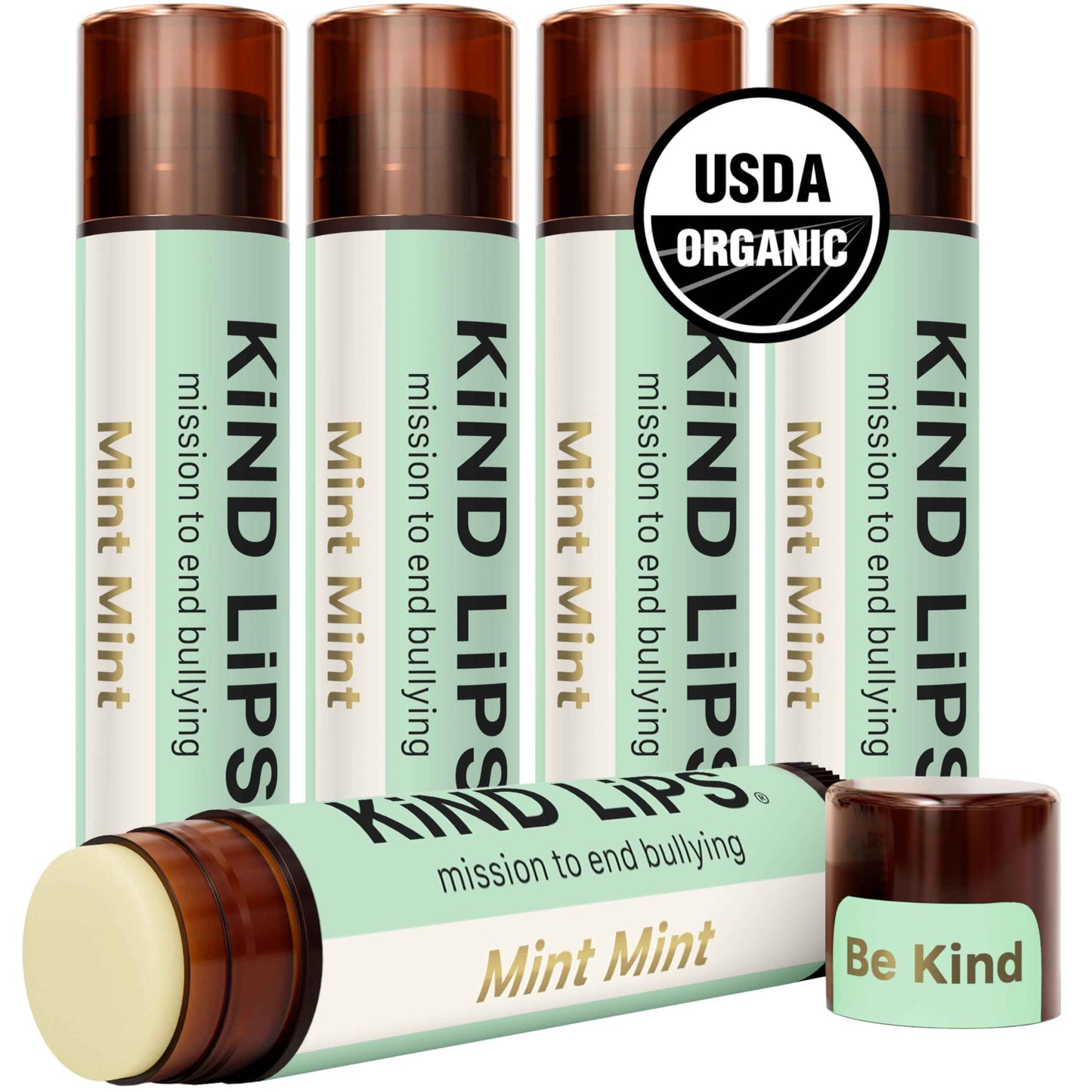 Kind Lips Organic Lip Balm Mint Mint Extra Minty 5-Pack, Natural Moisturizing Lip Care for Dry Lips, Gluten-Free, Cruelty-Free, Grain Free, Beeswax Lip Balm – Small Business, Made in USA