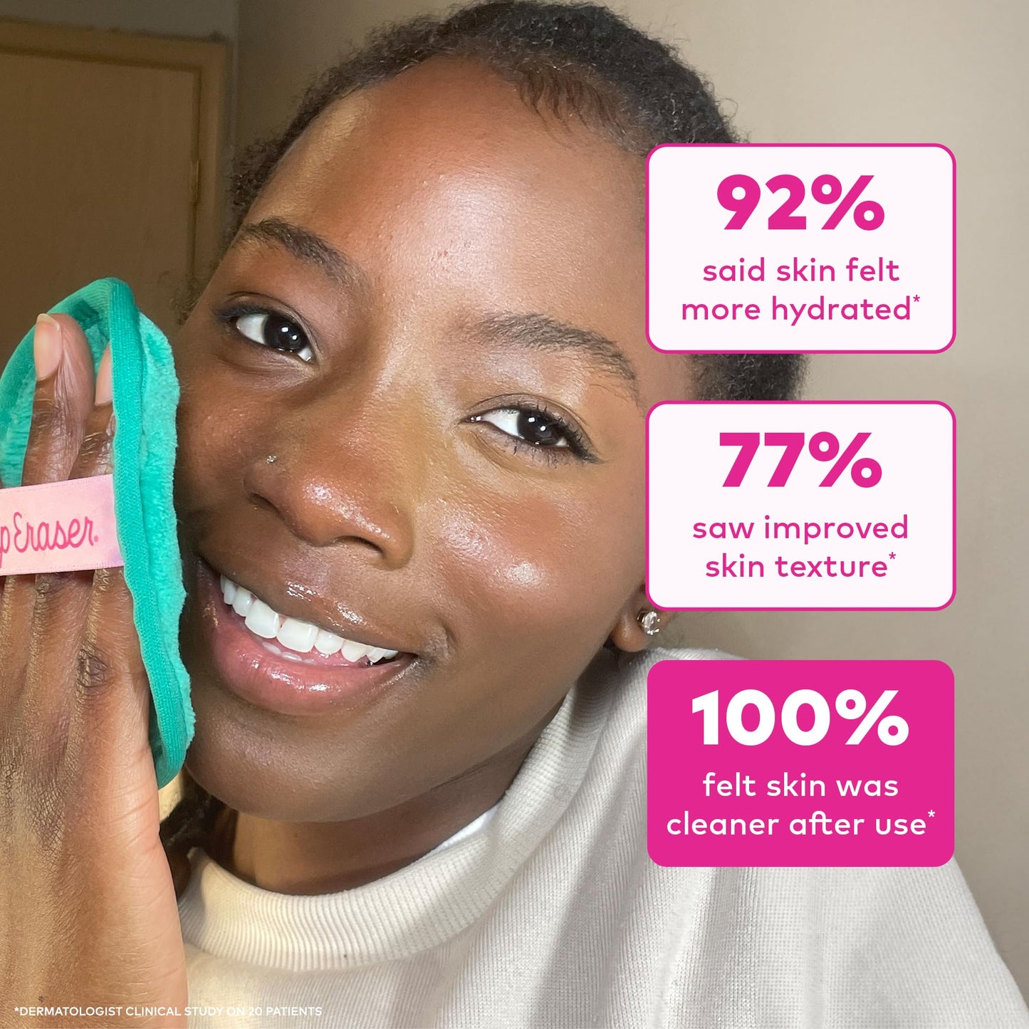 The Original MakeUp Eraser 7-Day Set, Erase All Makeup with Just Water, Including Waterproof Mascara, Eyeliner, Foundation, Lipstick, Sunscreen, and More! Recycled Green, 7 ct.