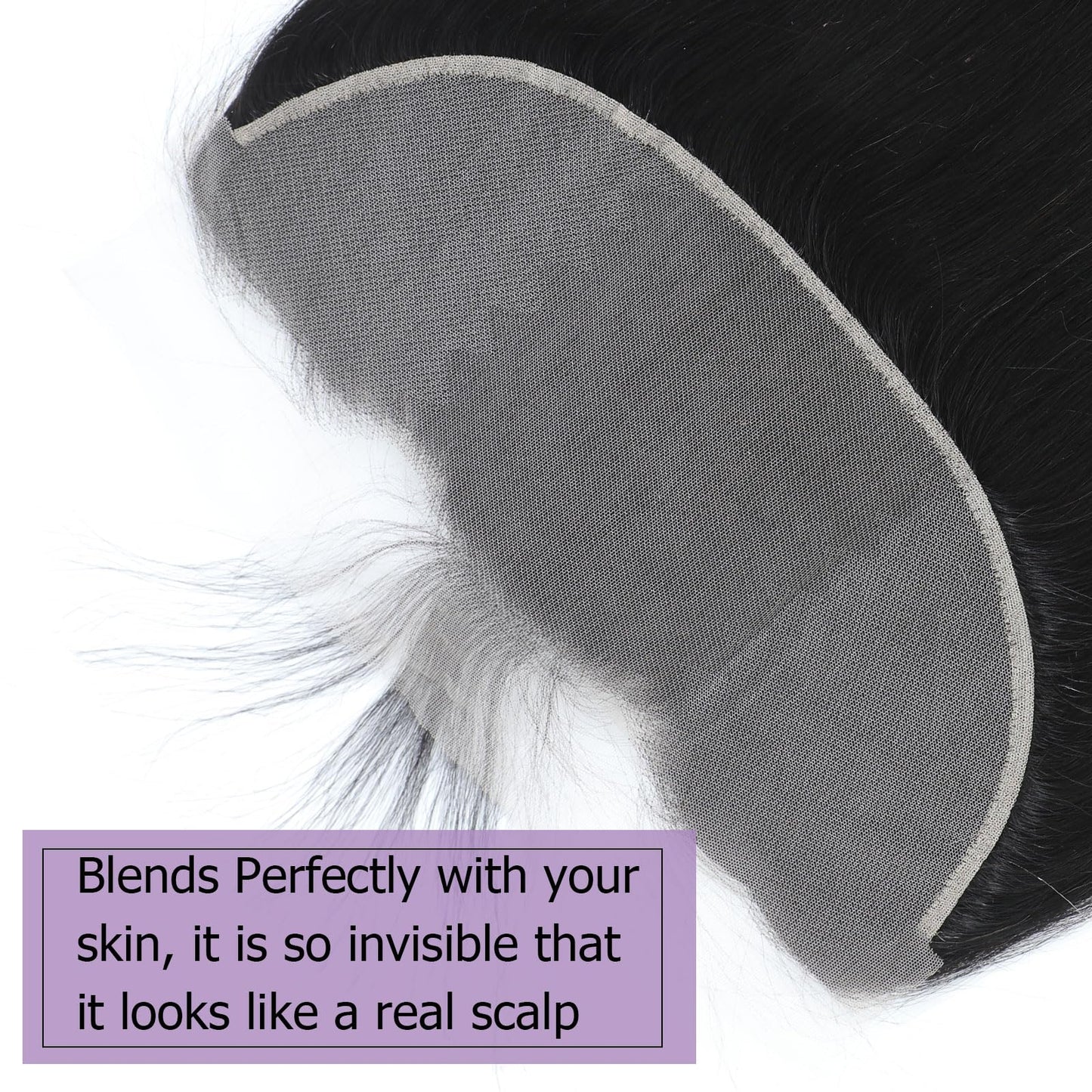 DSEKCAIN HD Frontal 13x6 Lace Frontal Straight Human Hair 13x6 Big and Long Departing Space From Ear to Ear Free Part Transparent Lace closure 100% Real Human Hair Natural Black 1B Color 12 Inch