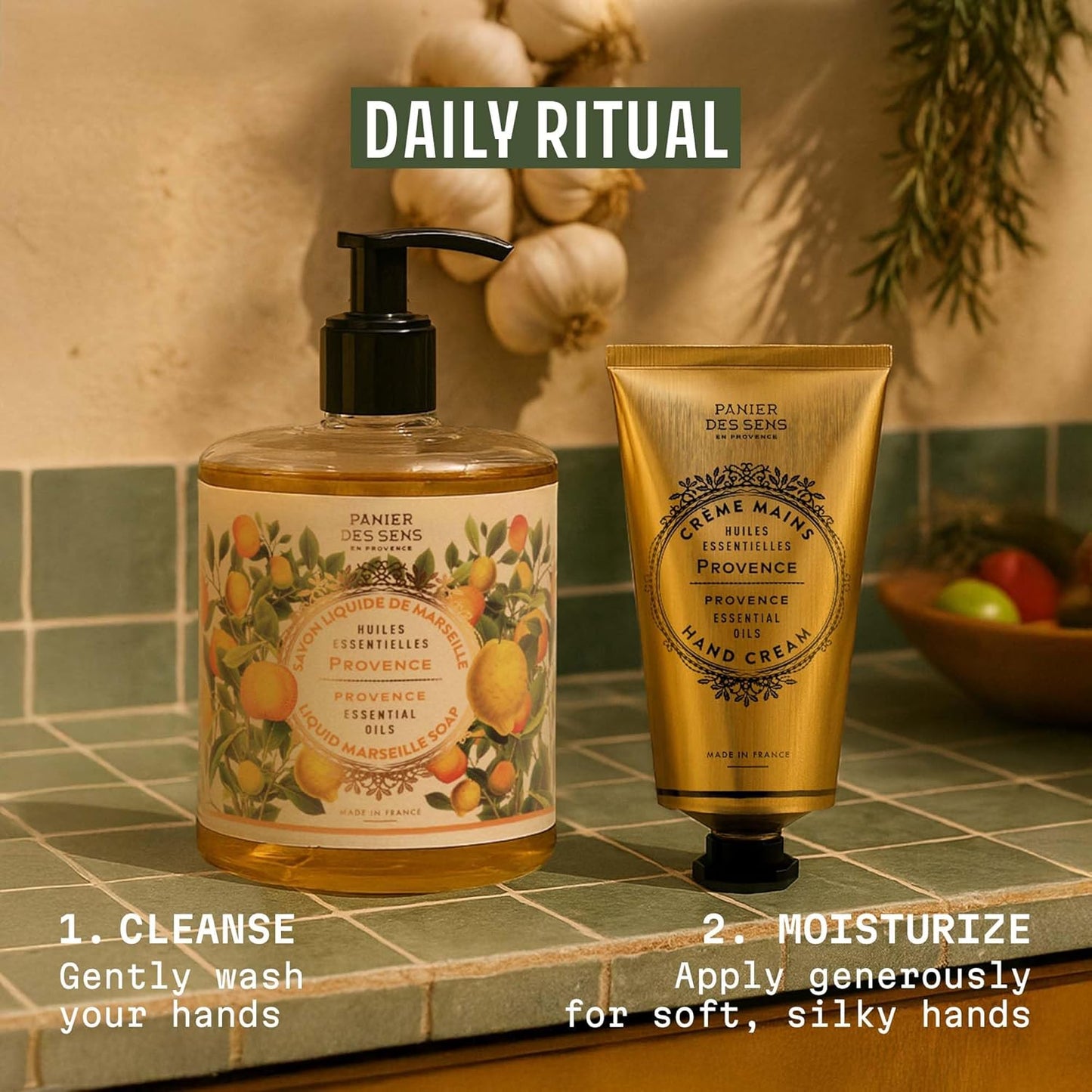 Provence Citrus Hand Cream - Moisturizing Lotion for Dry Skin | 97% Natural Ingredients, 2.5 Fl Oz