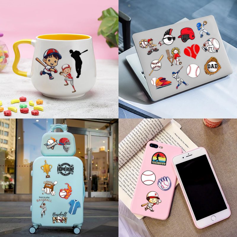 102 PCS Baseball Temporary Tattoos Sticker Softball Sports Theme Birthday Party Supplies Decorations Favors Gifts Boys Girls Adults Sporting Fans Game Player Cute Tattoo School Reward Prizes
