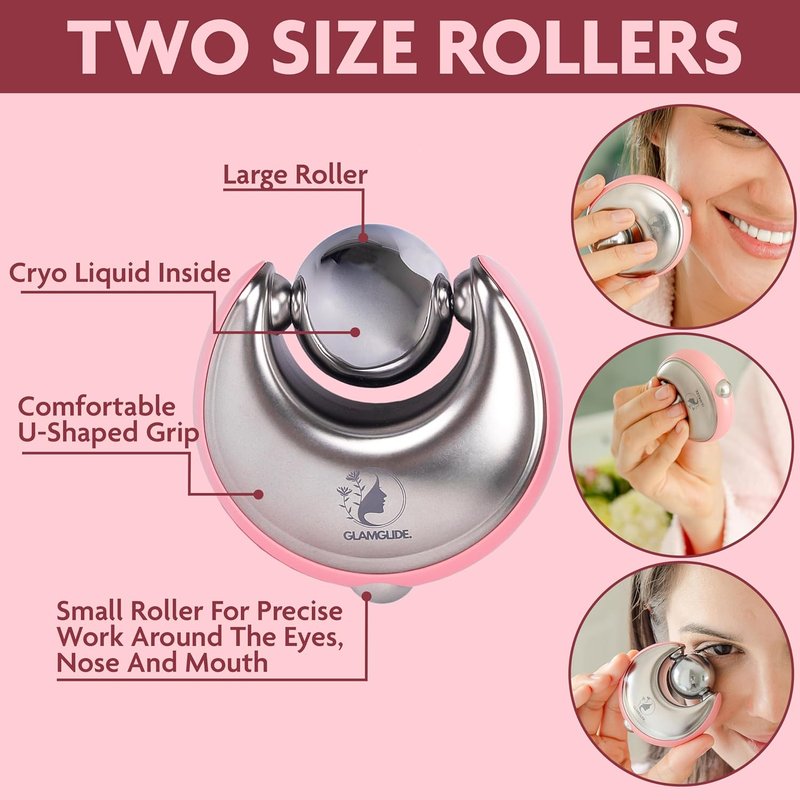 Cryo-Infused Ice Roller for Face - Ergonomic Facial Massager for Eyes, Cheeks, Neck | Pack of 2