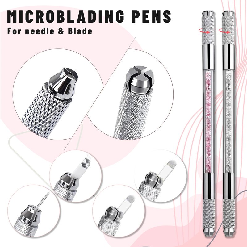 86PCS Complete Microblading Eyebrow Kit, Ybeauty Professional Eyebrow Mapping Kits, with 4PCS Makeup Ink, 8PCS Practice Skin, 30PCS Needles for Artists & Beginners Make Up Machine Supplies
