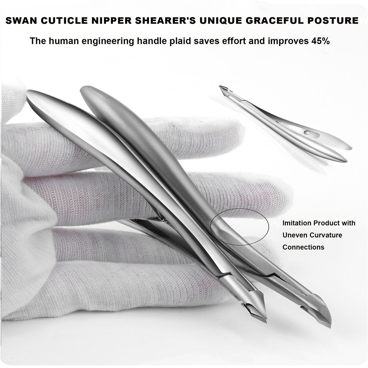 HaimiLiya Cuticle Nippers, Professional Accurate Fast Sharp Small Jaw Cuticle Cutters, Nail Cuticle Cutting Pliers, Nail Dead Skin Remover Tool,Stainless Steel Cuticle Trimmer, Silver, Jaw 3mm