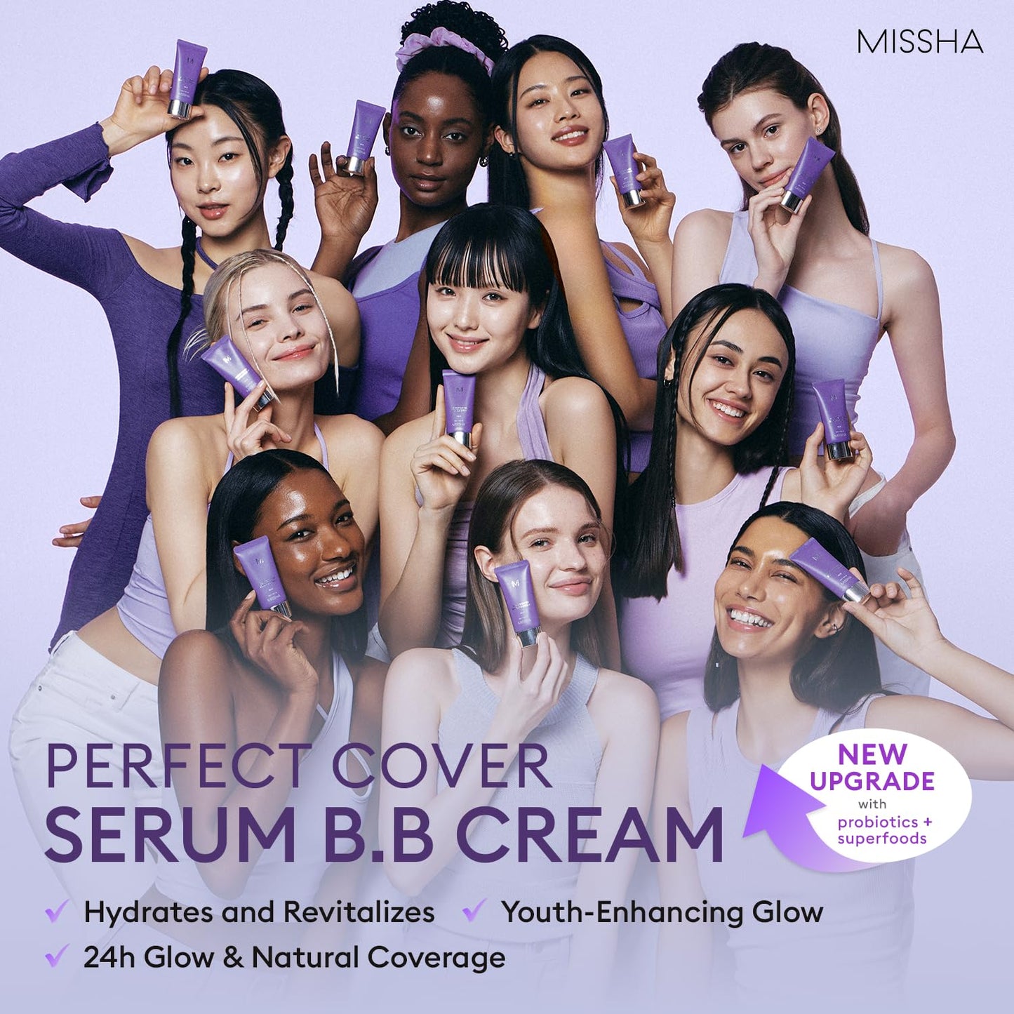 MISSHA M Perfect Cover Serum BB Cream No.17 Fair- Fair with Cool Undertone, Skin Tint, Tinted Moisturizer, Skin Care Foundation Makeup, Korean Makeup,1.18 Fl oz