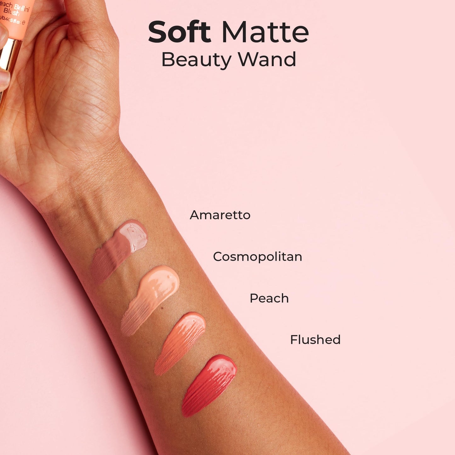 MCoBeauty - Soft Matte Beauty Wand Liquid Blush - Cosmopolitan - Buildable Cream Blush & Cheek Tint with Cushion Applicator - Long-Lasting & Blendable - All Skin Types - Vegan & Cruelty Free Makeup
