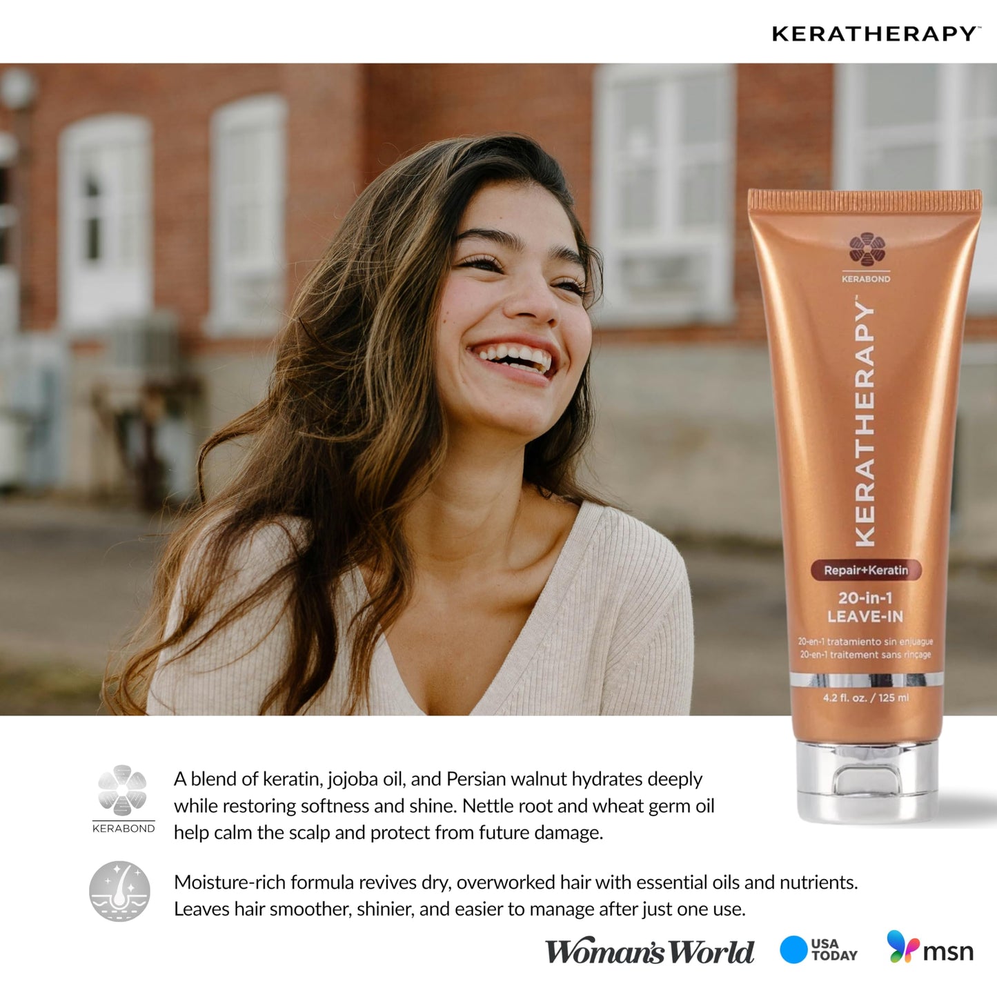 KERATHERAPY Keratin Infused KeratinFIXX 20-in-1 Leave-in, 4.2 fl. oz., 125 ml - Smoothing Leave in Conditioner Transforms Your Hair with 20 Benefits in 1 Easy Step - With Caviar Extract, & Argan Oil