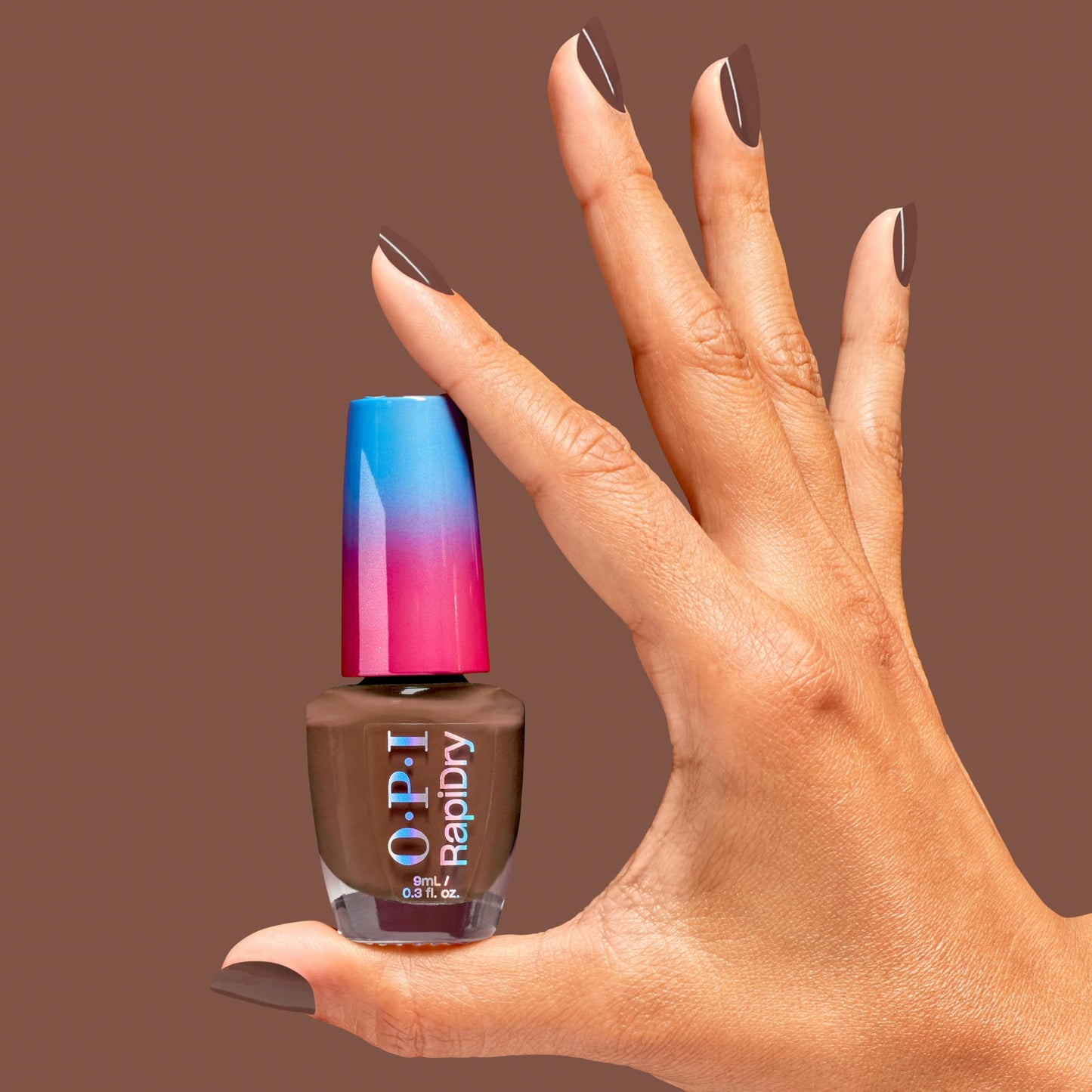 OPI RapiDry Impromptu You | Opaque Dark Brown Crème Quick Dry Nail Polish | Vegan, Smudge Proof, Fast Drying