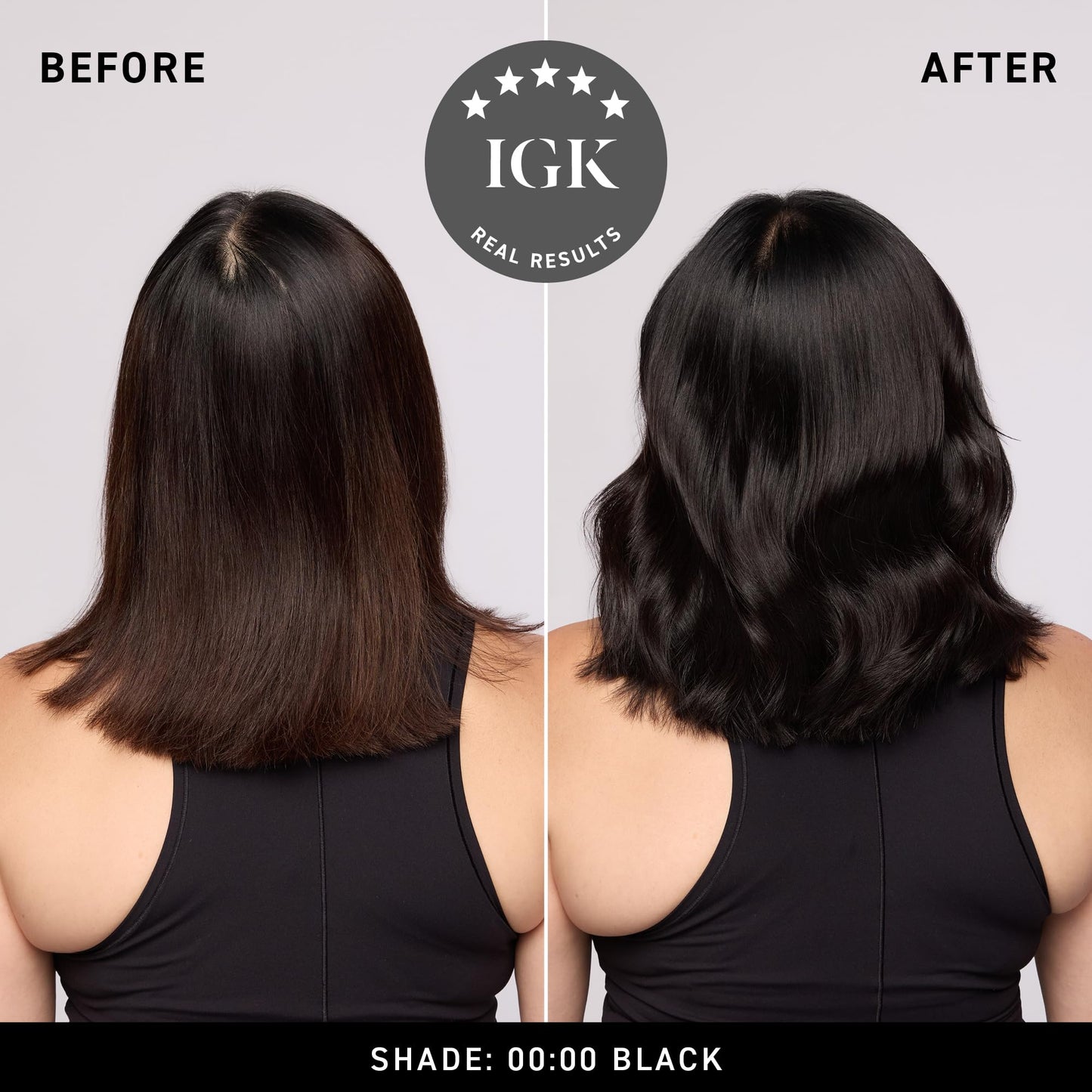 IGK Permanent Hair Dye Color Kit | 2N 00:00 - Black | 100% Gray Color Coverage | Ammonia Free