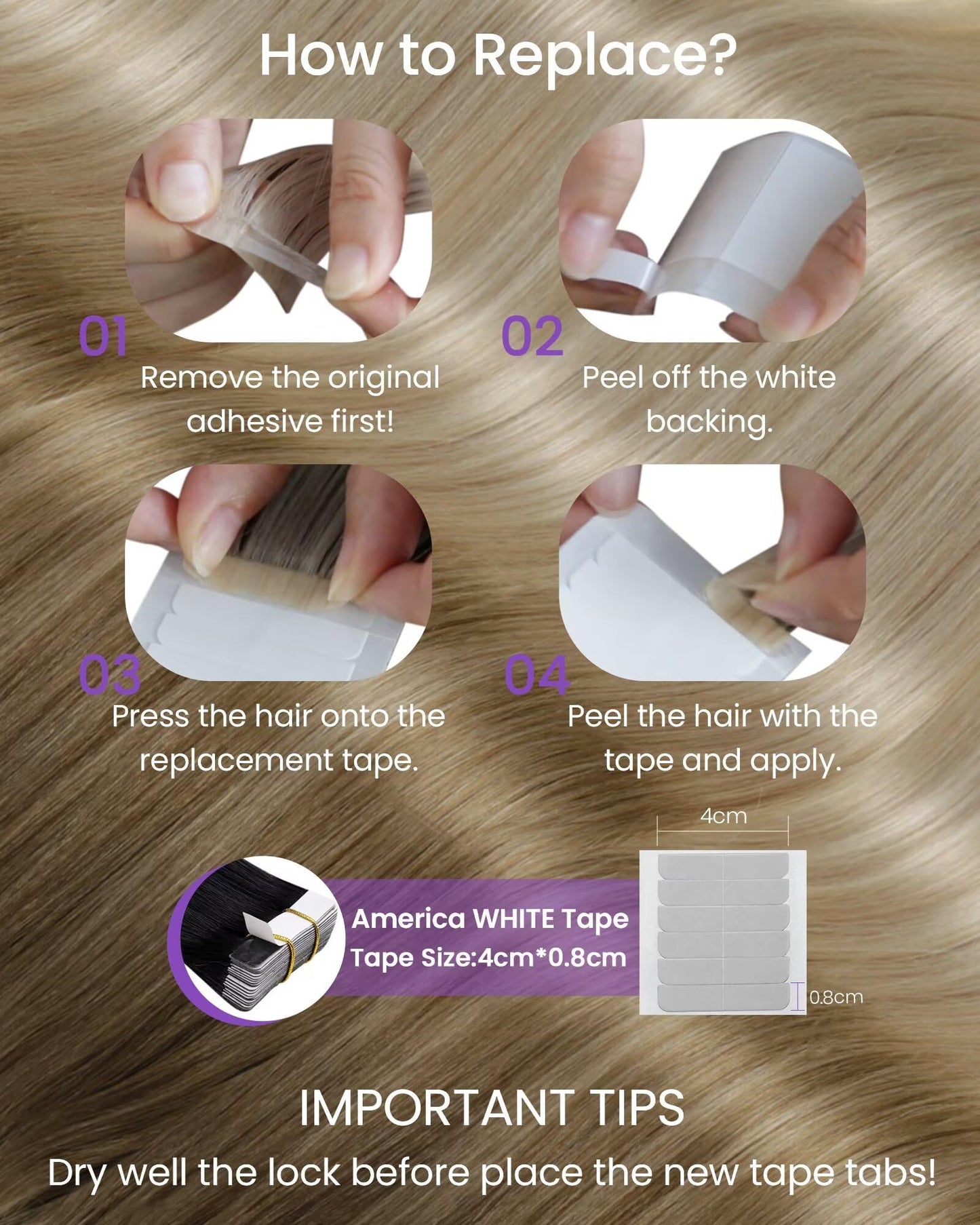 LaaVoo Tape in Hair Extensions Human Hair Tape in Extensions Blonde Ombre Human Hair Extensions Tape in Light Brown to Ash Blonde Hair 16inch 20pcs 50g