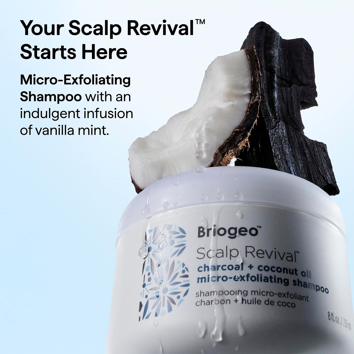 Briogeo Scalp Revival Charcoal + Coconut Oil Micro-Exfoliating Shampoo | Sulfate-Free Scalp Scrub for Dry, Itchy, or Oily Scalp | Detoxifying & Hydrating | Vegan & Cruelty Free | 2 oz
