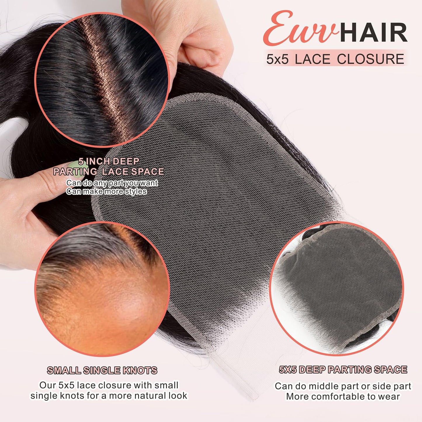 Real HD Lace Closure - Body Wave Human Hair, Invisible Swiss Lace, 14 Inch Natural Hairline