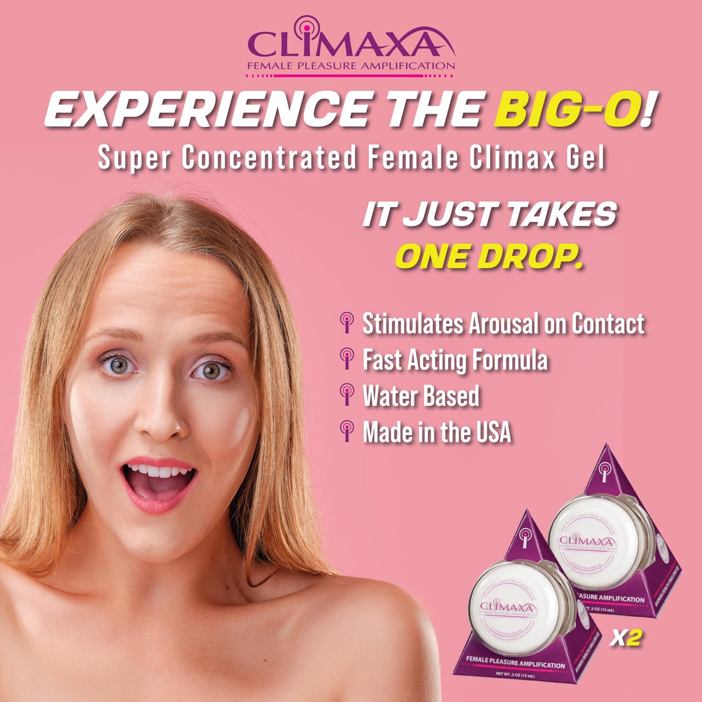 Climaxa Female Stimulating Gel .5 Oz Jar (Package of 2) | By Body Action Products