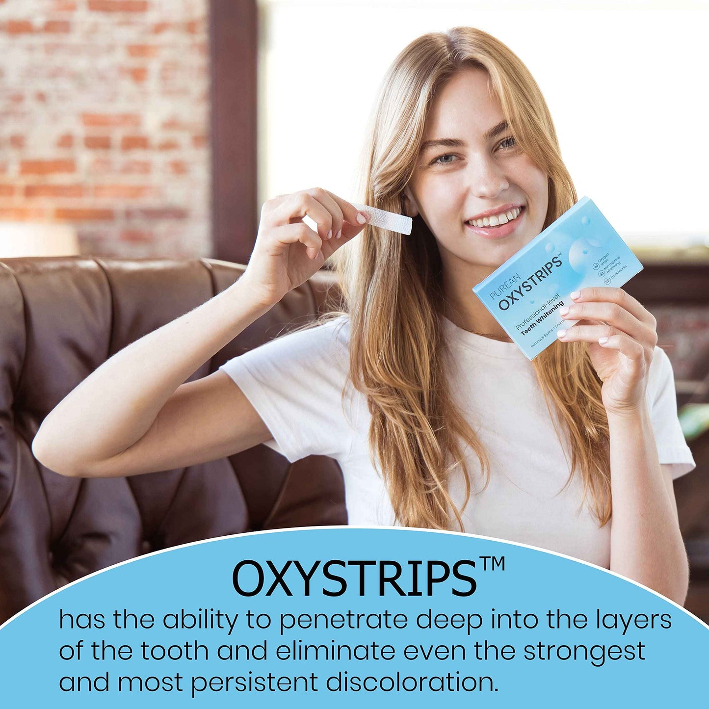 Purean Teeth Whitening Oxystrips - 40 Pure Atomic Oxygen Releasing White Strips - 20 Treatments
