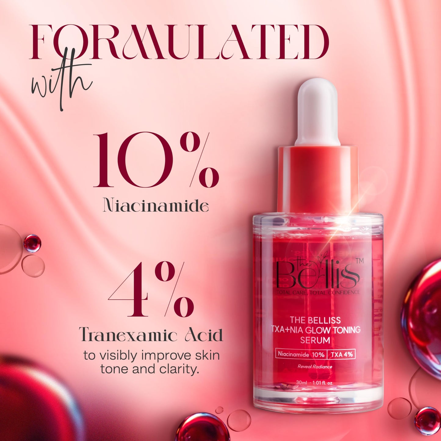 Belliss Niacinamide 10% + Tranexamic Acid 4% Serum (TXA + NIA) (30ml) Pack of 1 - Serum for Face, Dark Spot Correcting, Brightening & Hydrating - Fragrance-Free, Sensitive Skin Safe, Made in Korea